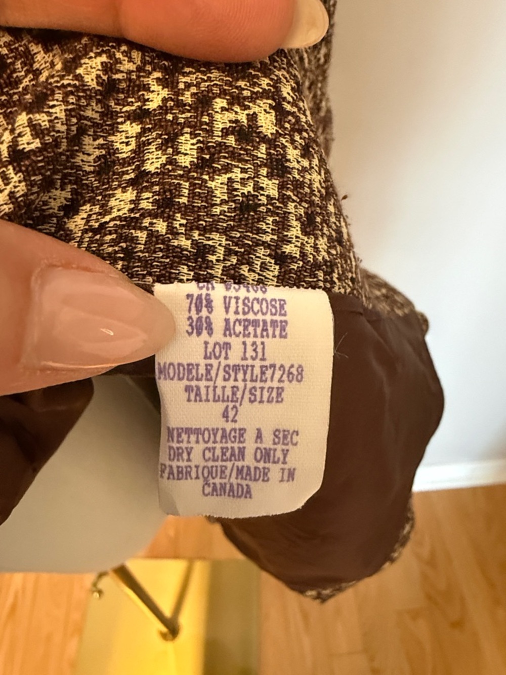 Vintage 90s Tweed Blazer Jacket – Marled Brown Career Style - Picture 7 of 8